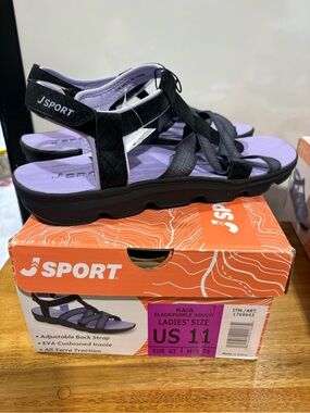 Kaia Black & Purple Women's Sport Sandals jsport hiking walking cushioned shoes